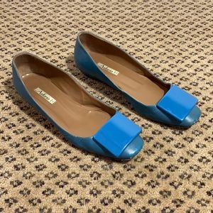 Italian Leather Astoria sm heel light blue shoes